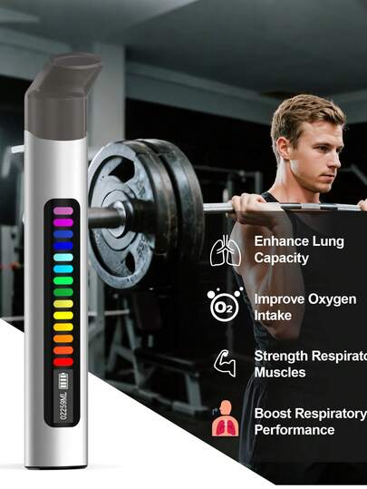 1 Stück tragbarer Atemtrainer Vitalkapazität Kernmuskel Weste Linie Fitnessausrüstung, Mehrfarbige Auswahl, Geschenk, Zuhause, mit USB-Datenkabel, bevorzugtes Geschenk.