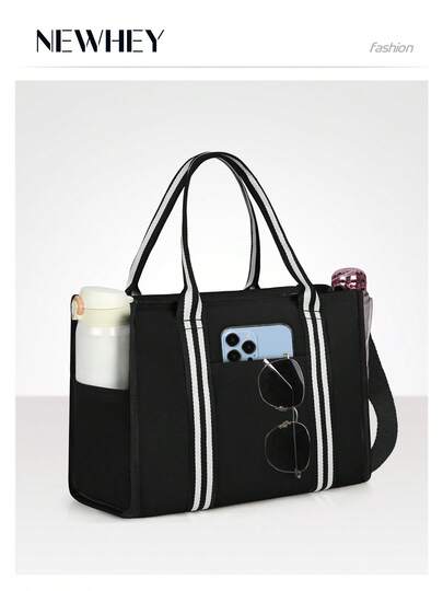 NEWHEY Bolsa Tote Feminina Grande para Praia com Zíper, Impermeável, Ideal para Viagens, Leve e Prática, Perfeita para Professoras, Enfermeiras e Profissionais da Educação Física.