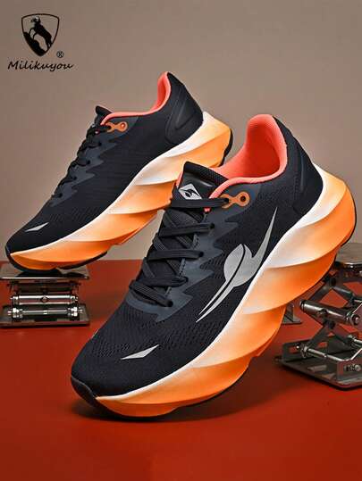 Men's Running Shoes, Casual Outdoor Sneakers, Breathable Soft Sole Sports Shoes, Couple Models, Family Size 35-45, Lace-Up Platform Shoes, Back To School Gift, Gym Workout Shoes, Student & Youth Style, Outdoor Walking Shoes, Fashionable Design (Irregular Pattern)