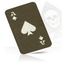 户外士气章，军事爱好者反光夜光黑桃A死亡牌战术士气章，魔术贴臂章 - 彩色 - 查看 9