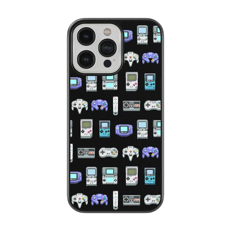 Funda Case Uso Rudo para Celular Diseño de Controles Mandos Consolas Videojuegos Gamer - Negro - Ver 1