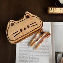 1pc Corduroy Pencil Case,Large Capacity Soft Zippered Pencil Pouch Makeup Bag, School Office Accessories Desktop Stationery Storage Bag, School Supplies Pencil Case Creative Gift For Thanksgiving, Christmas, Birthday Halloween Decoration Back To School - Multicolor - View 7