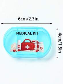 1pc Oval-Shaped Pill Box, Letter Printed, 3-Compartment Portable Pill Case, Mini Storage Box, Personalized Creative Gift, Suitable For Travel, Outdoor Activities, Purse, Pocket, Unique Design Travel Storage Box, Medicine Organizer - Multicolor - View 7