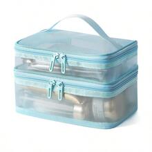 1pc Nylon Single/Double Layer Mesh Bag Travel Portable Toiletry Bag Large Capacity Makeup Organizer - Multicolor - View 10