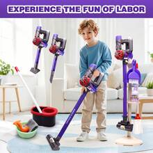 11/13/17件套儿童角色扮演清洁玩具套装，包含玩具吸尘器、儿童清洁扫地游戏套装、角色扮演道具、互动游戏套装，适合男孩和女孩，是生日和圣诞节的理想礼物。 - 彩色 - 查看 2