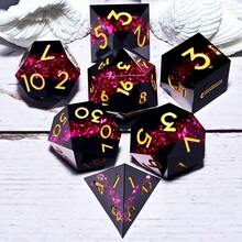 7 件树脂角色扮演游戏骰子套装 - 多面骰子，适用于桌游、角色扮演游戏和节日礼物（圣诞节/感恩节/斋月/复活节） - 彩色 - 查看 10