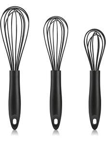 En äggvisp i silikon, värmebeständigt och reptåligt köksredskap i rostfritt stål, används för att blanda, röra om, vispa och vispa. Ett värmebeständigt kokkärl för blandning, omrörning, matlagning, bakning, kakbakning, dessertbakning, näringsrika måltider och överraskningspresenter. - Multifärgad - Visa 6