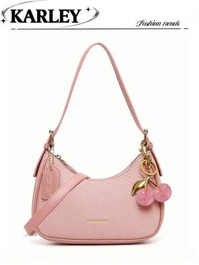 2025 New Fashion Classic Versatile Letter Decor Design Solid Color PU Material Shoulder Bag/Crossbody Bag, Suitable For Shopping, Foldable - Valentine's Day Gift