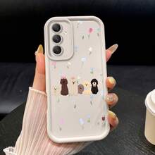 Funda de teléfono TPU para Samsung Galaxy S23 Ultra S24 S25 S22+ S20 FE Pro Plus 5G, patrón de paraíso de cachorros, funda protectora ligera y a prueba de golpes, funda de teléfono linda, funda de teléfono con ranura para tarjetas, funda de teléfono  con brillo labial, estética de funda de teléfono, funda de teléfono de Halloween, funda de teléfono de Navidad, funda de teléfono linda, funda de teléfono estética, funda de teléfono linda, funda protectora asequible, soporte para tarjeta de teléfono, funda protectora de teléfono, funda de teléfono linda, funda de teléfono de diseño floral, estética de teléfono linda, material de TPU suave, estructura duradera a prueba de golpes, regalo de vacaciones, entusiasta de accesorios lindos - Colores mixtos - Ver 3