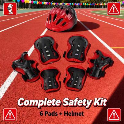 Kids Adjustable For Kids Ages 5-10 Years Old Boys Girls, Toddler With Protective Sports Gear Set Knee Elbow Pads Wrist Guards For Cycling Scooter