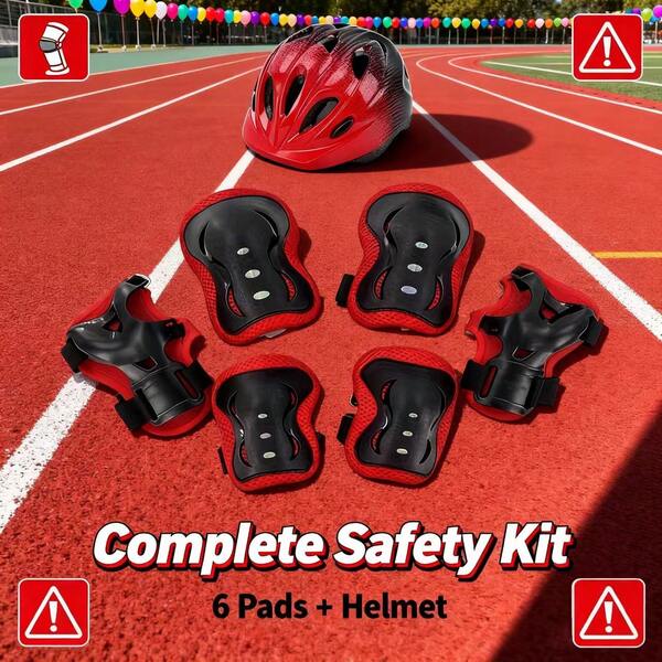Kids Adjustable For Kids Ages 5-10 Years Old Boys Girls, Toddler With Protective Sports Gear Set Knee Elbow Pads Wrist Guards For Cycling Scooter