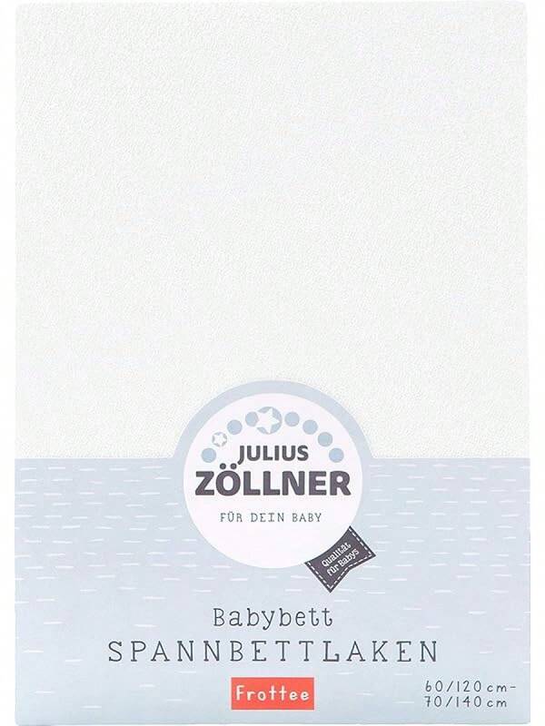 Julius Zöllner, Frottee-Spannbetttuch für Kinderbetten, Größe: 60 x 120 cm / 70 x 140 cm, in verschiedenen Farben erhältlich. Weiß