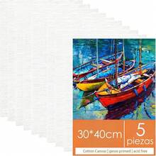 10 Piezas lienzo para pintar, 25x30cm paneles de lona en blanco a granel, paneles de lona 100% algodón para pintura al óleo, acuarela, pintura acrílica, gouache y témpera lienzo para pintuar (10, 25*30 cm) - 30*40 centímetros - Ver 8