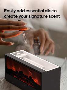 kinscoter 1 件 USB 150ml 创意壁炉扩散器香薰超声波火焰加湿器篝火精油香薰机带 LED 灯和遥控器适用于家庭办公室生日圣诞礼物装饰