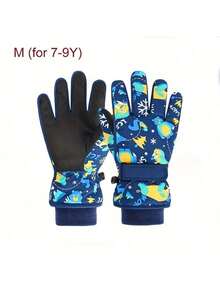 Children's Winter Ski Gloves, Boys' Warm Gloves Thermal Lined To Keep Warm And Play In The Snow, Suitable For Children 4-13 Years Old