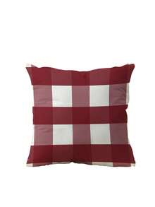 1pc/4pcs Red Plaid Pattern Printed Throw Pillow Cover, Home Decor Sofa Cushion Cover, Bedroom Headrest Pillow Sham, Car Seat Lumbar Cushion Cover, Room Decor - Multicolor - View 12