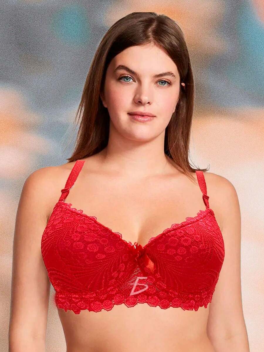 Brasier Sujetador ROP.39 Diseño de Encaje Floral efecto push-up ELE-GATE - Negro - Ver 1