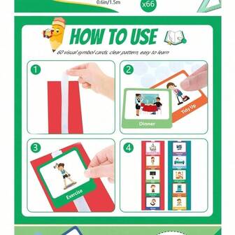 60张时间安排计划卡，每日任务计划卡，培养时间管理技能（包含60张卡片），可拆卸可重复使用，女孩玩具，圣诞装饰品，圣诞袜填充物