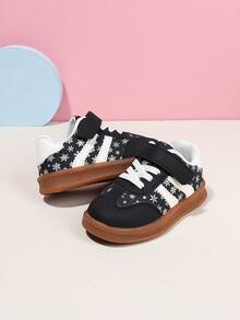 1 Pair Baby Girl Shoes, Toddler First Walking Shoes, Infant Soft Sole Sneakers, Children Outdoor Anti-Slip Casual Shoes - Black - View 2