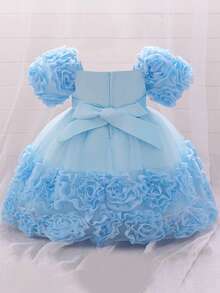 فستان بنات رضع مزين بترتر جميل تول لفتاة الزهور لحفلة عيد الميلاد، مناسب للحفلات الرسمية، باستثناء الشريطة