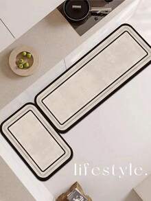 1入組豪華風格矽膠廚房墊，具有線條方塊與漸層圖案。緩震，防疲勞，吸水，快速乾燥，防滑墊，適用於廚房，浴室，入口，洗衣房等，房間裝飾 - 彩色 - 查看 9