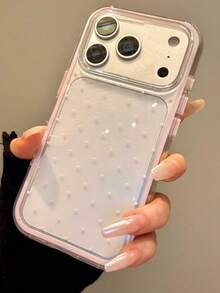 可爱简约粉色波点时尚手机壳，兼容 17 Pro Max、17 Pro、17 Air、17、16、15、14、13、12、11 Pro Max Plus，柔软保护后盖，送给女孩的礼物，春季礼物 - 粉紅波點 - 查看 2