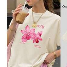 Women's Unisex T-Shirt, 100% Cotton, 30.1 Yarn, New Release 2025, Immediate Shipping, Casual Style - 香檳色 - 查看 1