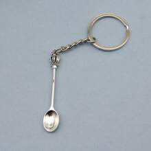 Jewelry Simple Spoon Keychain Pendant - Antique Silver - View 2