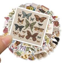 50pcs Vintage Bobo Art Stickers DIY European And American Vintage Handbag Stickers Nature Stickers Vinyl Waterproof Stickers For Journaling Computer Scrapbook Luggage Water Bottle Phone - Multicolor - View 3