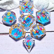 7件套树脂角色扮演游戏骰子套装 - 多面骰子，适用于桌面游戏、角色扮演游戏和节日礼物（圣诞节/感恩节/斋月/复活节） - 彩色 - 查看 6