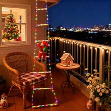 LED Christmas Lights - Christmas Decorative Ladder Lights With Santa Claus, Indoor/Outdoor Christmas Decoration Lights For Window, Garden, Home, Wall, Party,Christmas Tree And Detachable Santa Claus - Multicolor - View 5