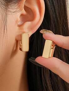 Gold Square Earrings