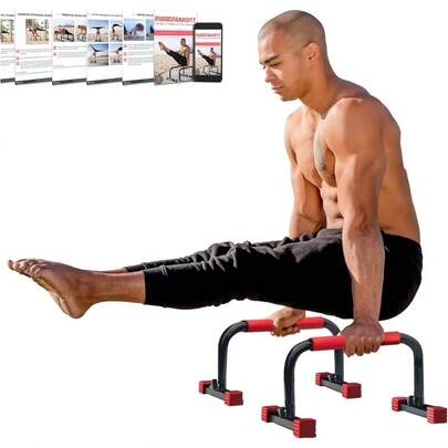 Parallette, Parallel Bars Dip Station At Home Gym Workout Equipment, L - Sit Bars Calisthenics Equipment Home. Push Ups, Dips, Handstands Gymnastics.