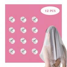 12 Pairs Veil Weights Invisible Pearl Wedding Veil- Double-Sided Pearl Veil Weights Bridal Veil Wedding- Bridal Accessories Magnetic Pearls- Mantilla Wedding Veil Lightweight Veil Pearl - như hình ảnh - Xem 3