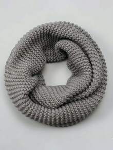 1 pezzo Sciarpa ad anello in maglia unisex - Colori multipli (Nero, Grigio, Bianco, Beige) per uno stile festivo natalizio, per il calore invernale, lo sci e le attività all'aperto per donne e uomini con una texture in maglia senza tempo - Sciarpa infinita - Visualizzare 5