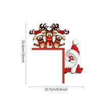 1/2 Set Funny Christmas Door Frame Wooden Decorations, Santa Claus, Reindeer, Snowman, Door, Window, Christmas Decoration For Indoor Christmas Ornaments Home Decor Christmas Decorations Room Decor Winter