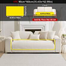 1pc Chenille Sofa Cushion - Skin-Friendly, Pet-Friendly, Machine Washable, Fits 1-4 Seater Sofa - Beige - View 13