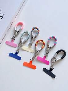 1条创意迷你短绳，8毫米指环挂绳手机挂绳汽车钥匙链吊坠防丢防盗小吊坠 - 彩色 - 查看 3