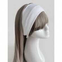 1pc Simple Knitted Headband, College Style Street Fashion Sports Headband, Pink/Black/White Multi-Color Options, Unisex, Can Be Used As Hair Accessory All Year Round Turban Headband Sweatband, School Stuff, College, Headbands Fall Winter Hair Band Hair Accessories For Women For Vacation Outfits Woman Elegant Scarf - 白色 - 查看 1