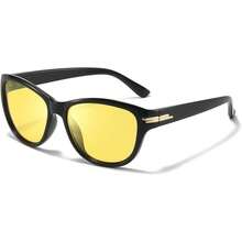 Night Vision Driving Glasses For Women, Polarized Reduce Glare Enhance Visual Ability Yellow Tinted Lens At Nighttime - A02 Black/Yellowlens - View 2