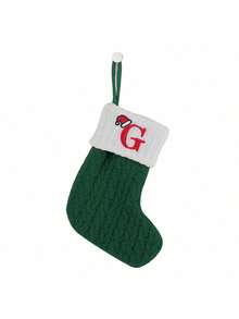 قطعة واحدة جوارب مصنوعة من الأكريليك مطرزة بشجرة وشخصية رجل الزنجبيل،ديكور منزلي لحفلة عيد الميلاد