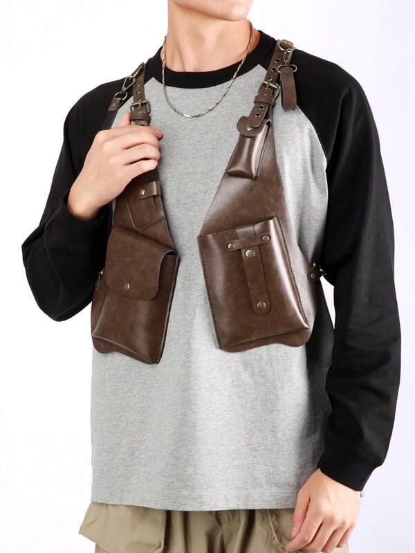 Bolso de hombro para debajo del brazo, bolso de sobaco para hombres, bolso oculto antirrobo con correa ajustable, bolso de chaleco deportivo, bolso pequeño para teléfono, buen regalo para el padre