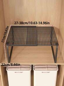 Heavy-Duty Adjustable Expandable Wardrobe Storage Rack - Space-Saving Stackable Metal Storage Rack With Polished Finish, No Assembly Required. Ideal For Kitchens, Bedrooms, Desk Organization, Multi-Purpose Shelving, Shoe Storage, Utility Racks, Wardrobe Storage Solutions, Closet Shelves, Cabinet Organization & Storage,