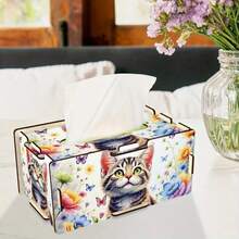 1 Caja de pañuelos de madera artesanal, organizador de almacenamiento reutilizable, perfecto para la decoración del hogar y la oficina, regalo festivo ideal para todas las ocasiones, se puede usar para la organización y el almacenamiento de la oficina, decoración hecha a mano, madera duradera, regalo hecho a mano, caja hecha a mano, decoración navideña.