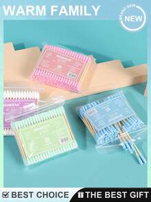 狗狗耳部清洁棉签 - 200/100支装，宠物耳垢清除棒，大号尖端清洁器，适用于犬类耳部健康和护理 - 彩色 - 查看 4