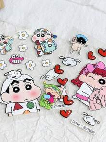 New Crayon Shin-Chan Cartoon Cute Embossed Stickers, Waterproof Embossed Stickers For Decorating Mobile Phones, Tablets, Hand Accounts And Water Cups