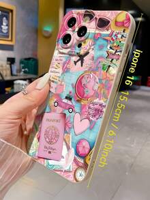 1 قطعة غطاء هاتف مضاد للسقوط مطفي بطباعة طائرة سفر بتصميم بسيط متوافق مع أيفون 17/16/15/14/13/12/11 برو بلس ماكس