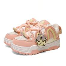 Q-AND  Women's Casual Sneakers, Outdoor Skateboard Shoes, Women's Thick-Soled Skateboard Shoes | Low-Top Shock Absorption, Thick Shoelaces With Waffle Soles | Breathable Casual Sneakers | Fashion Sneakers | Must-Have For Outdoor Street Travel - 粉色 - 查看 8