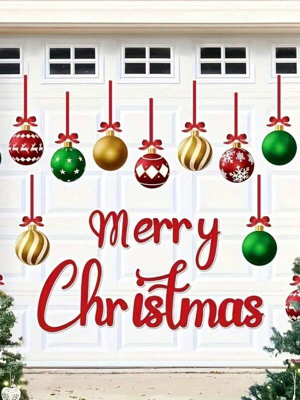 ملصقات لاصقة ساكنة للزينة ، بالونات كريسماس للمولات والمحلات والعرض في النوافذ والأبواب الزجاجية وتغليف الهدايا، ملصقات ديكور عيد الميلاد