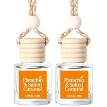 Osmore Caramel Kiss, Extra-Rich Caramel And Creamy Vanilla Car Air Freshener, Strong Sweet Scent For Instant Mood Boost, Warm Dessert-Inspired Hanging Diffuser, Long-Lasting Fragrance For Car, Car Accessories For Women, Car Decor, Valentine's Day Gift - Pistachio & Salted Caramel - 查看 10